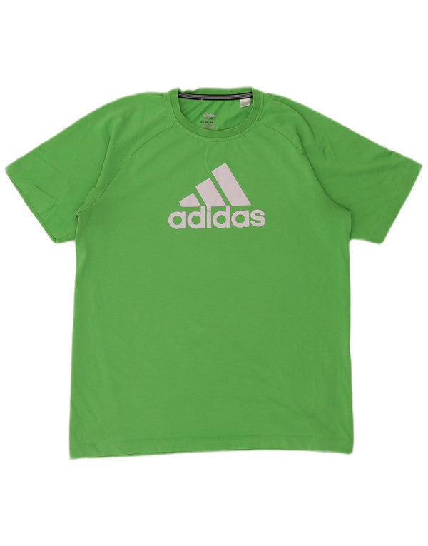 ADIDAS Jungen Climalite Graphic T-Shirt Top 15–16 Jahre, grüne Baumwolle