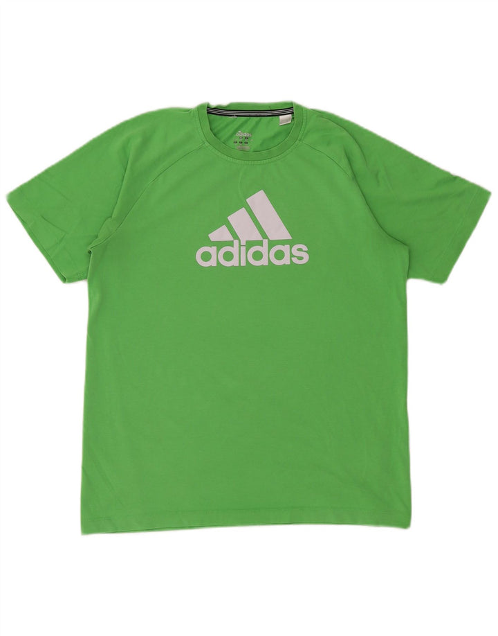 ADIDAS Jungen Climalite Graphic T-Shirt Top 15–16 Jahre, grüne Baumwolle