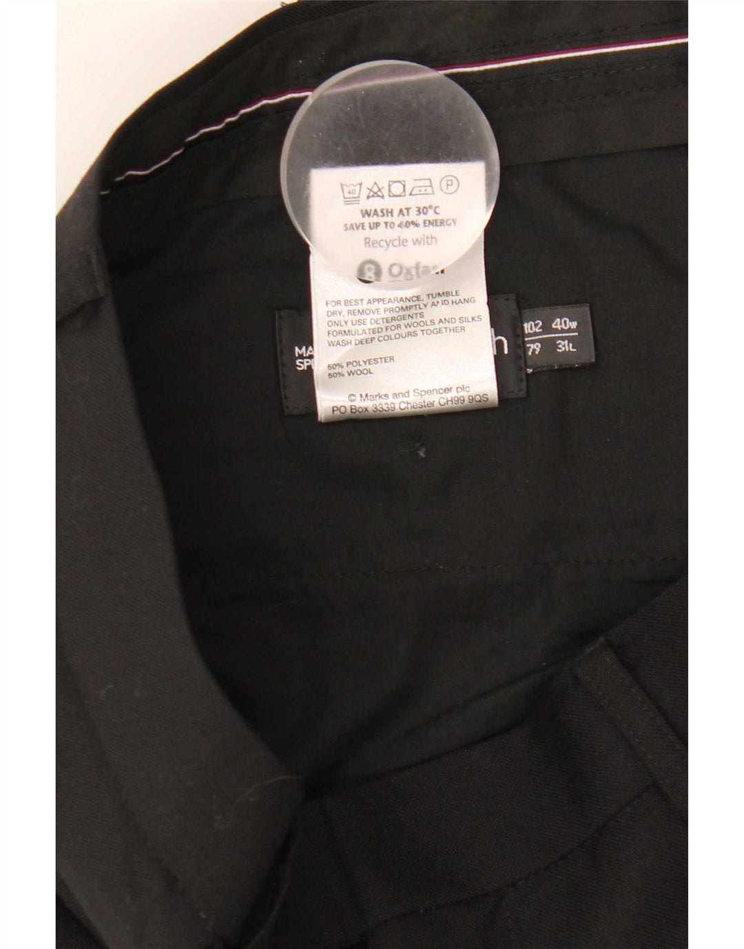 Marks & Spencer Herren Autograph Gerade Anzughose W40 L31 Schwarz