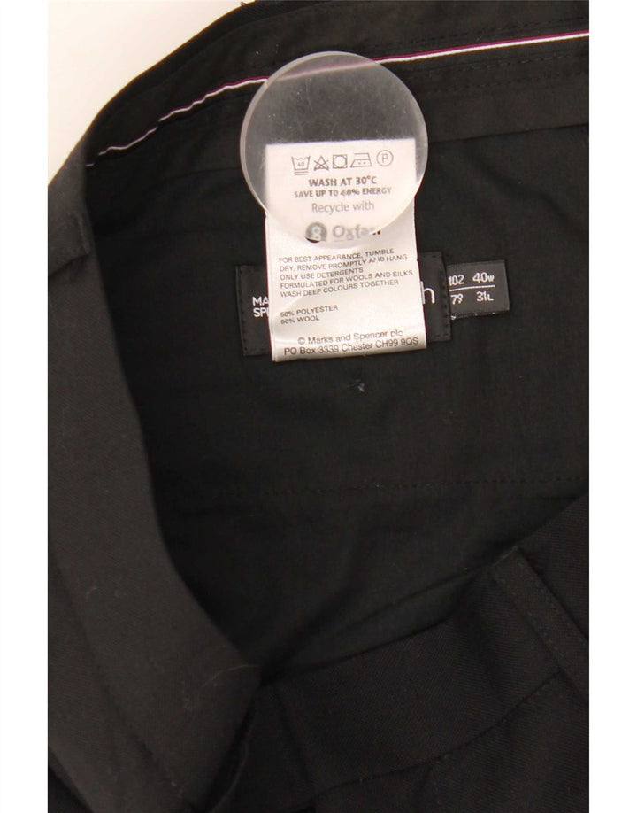 Marks & Spencer Herren Autograph Gerade Anzughose W40 L31 Schwarz