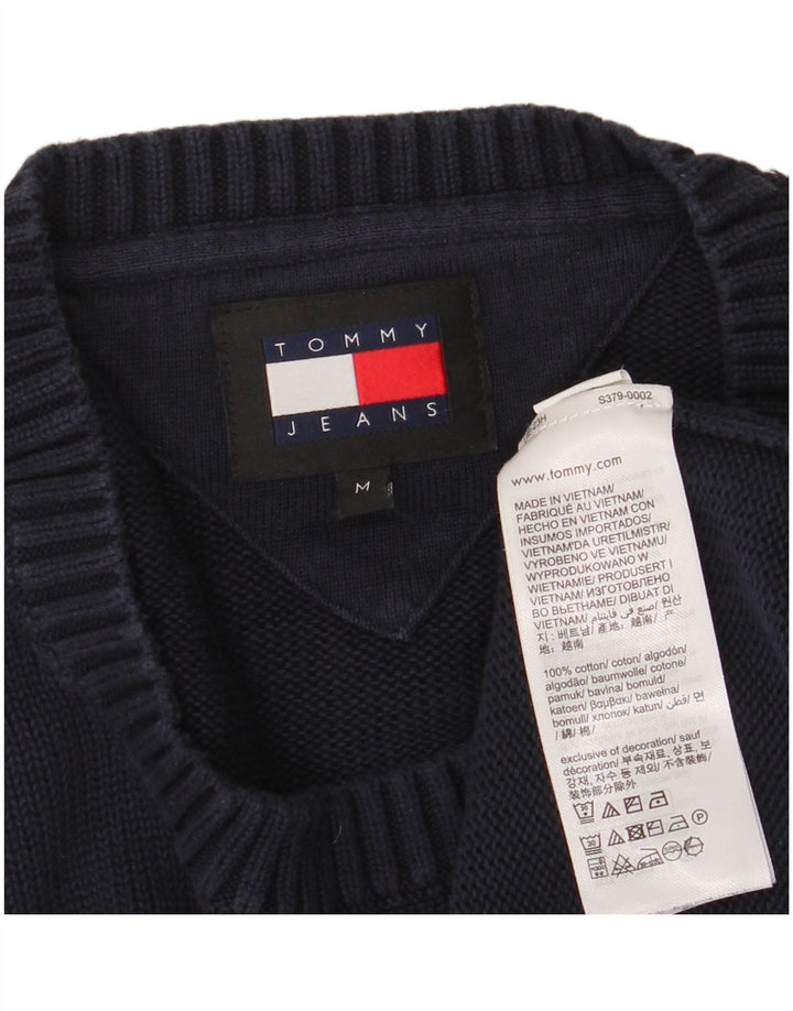 TOMMY HILFIGER Herren-Pullover mit Rundhalsausschnitt, mittelmarineblaue Baumwolle
