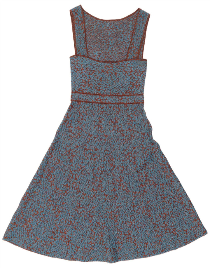 Ärmelloses A-Linien-Kleid für Damen von Missoni IT 42 Mittelblau geflecktes Polyamid