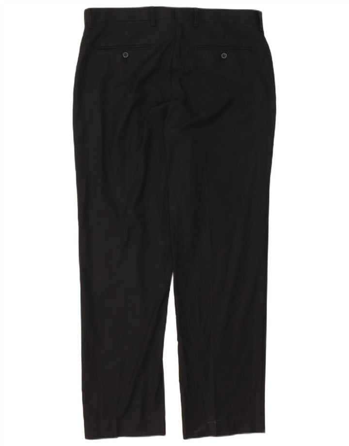 Marks & Spencer Herren-Anzughose in normaler Passform, W34, L31, Schwarz, Polyester