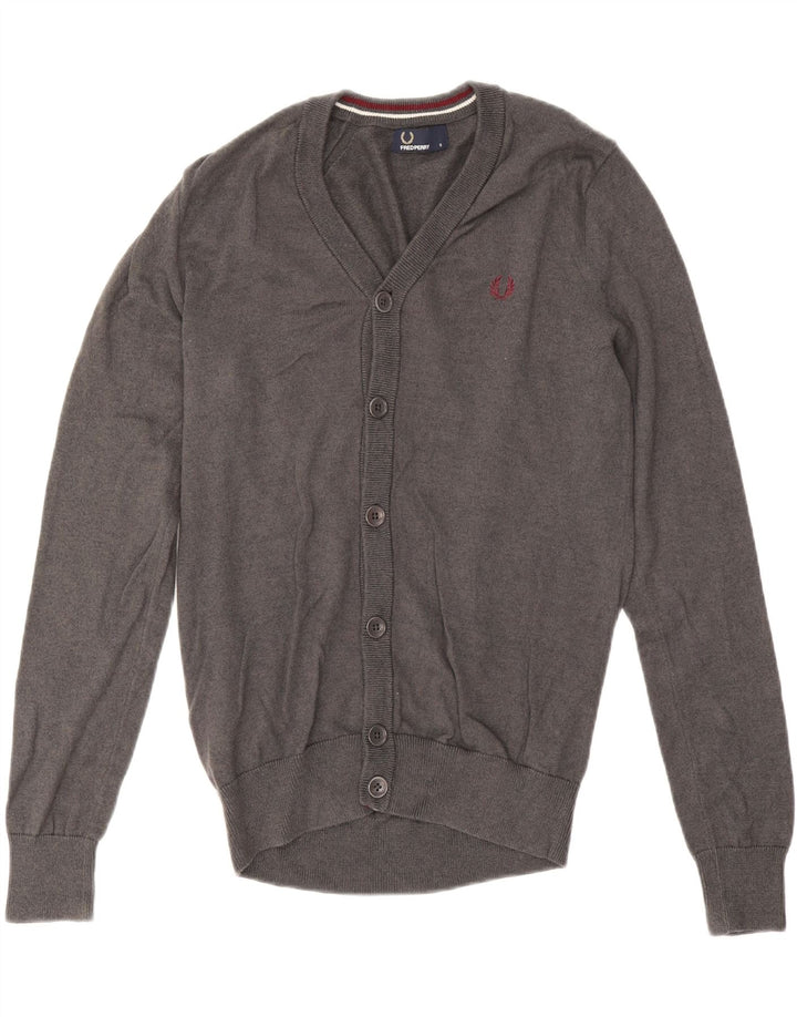 Fred Perry Herren-Strickjacke, kleine graue Wolle