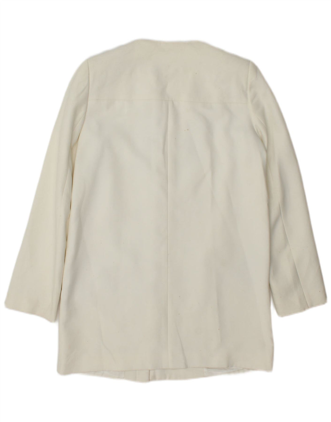 Zara Damen Longline Blazer Jacke UK 14 Mittelweißes Polyester