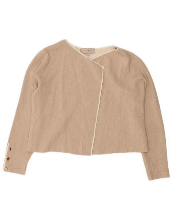 Hobbs Offener Damen-Cardigan-Pullover UK 14 Mittelbeige Viskose