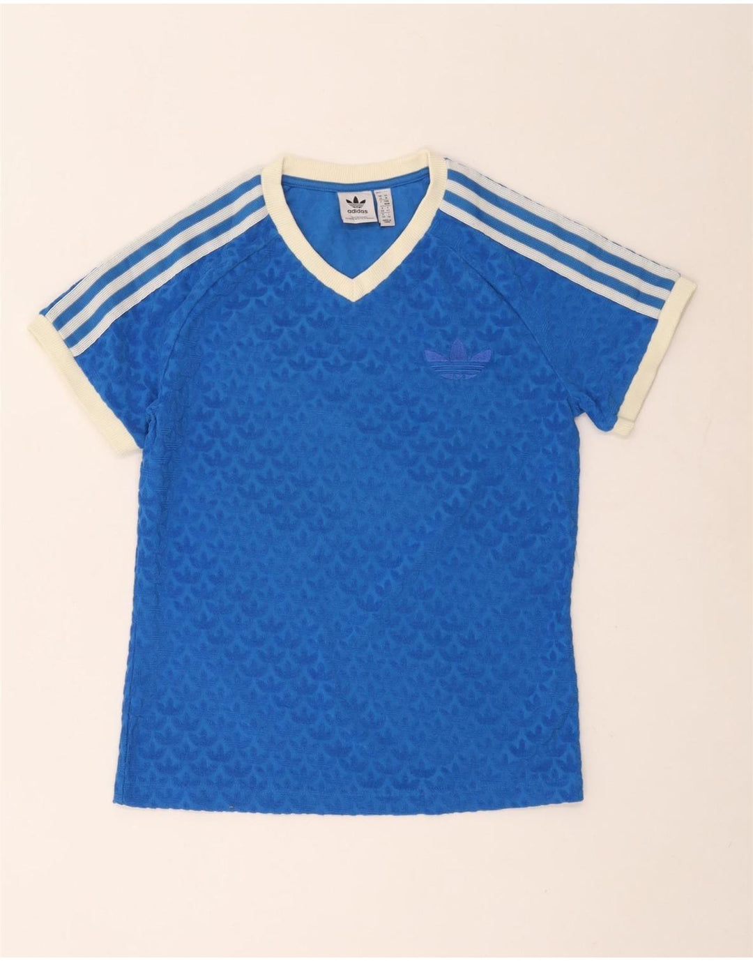 Adidas Damen Graphic T-Shirt Top UK 14 Mittelblaue Baumwolle