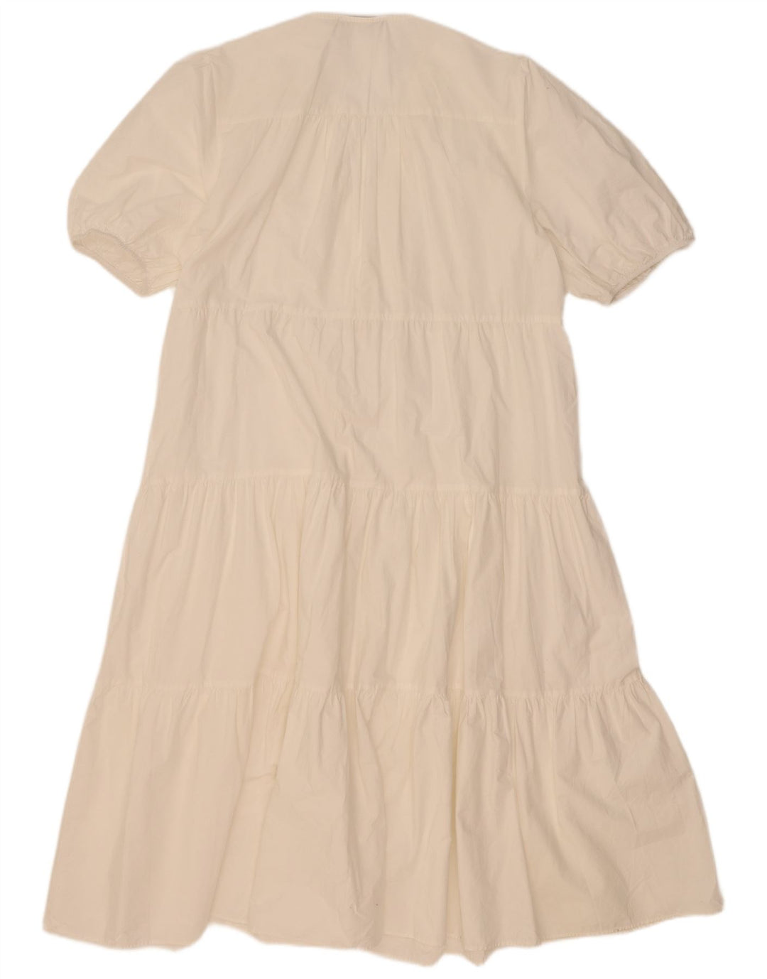 Zara Damen-Stufenkleid UK 14 Mittelweiß
