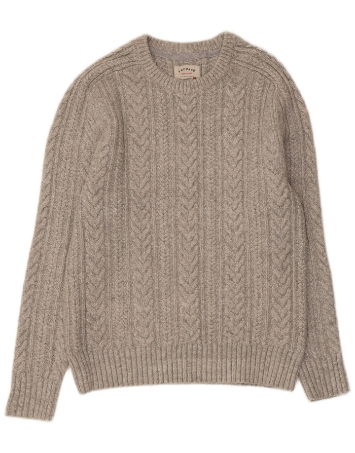 Fat Face Damen-Pullover mit Rundhalsausschnitt, Gr. 40, Größe L, Grau