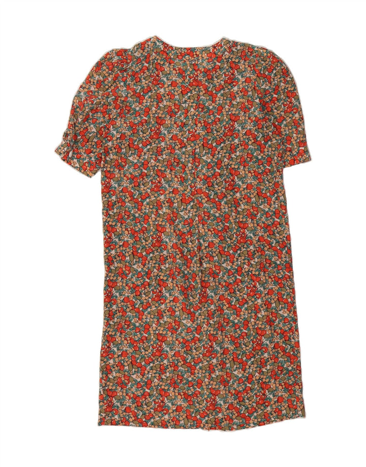 INCOM Womens Shift Dress IT 44 Medium Red Floral Silk Vintage Incom and Second-Hand Incom from Messina Hembry 