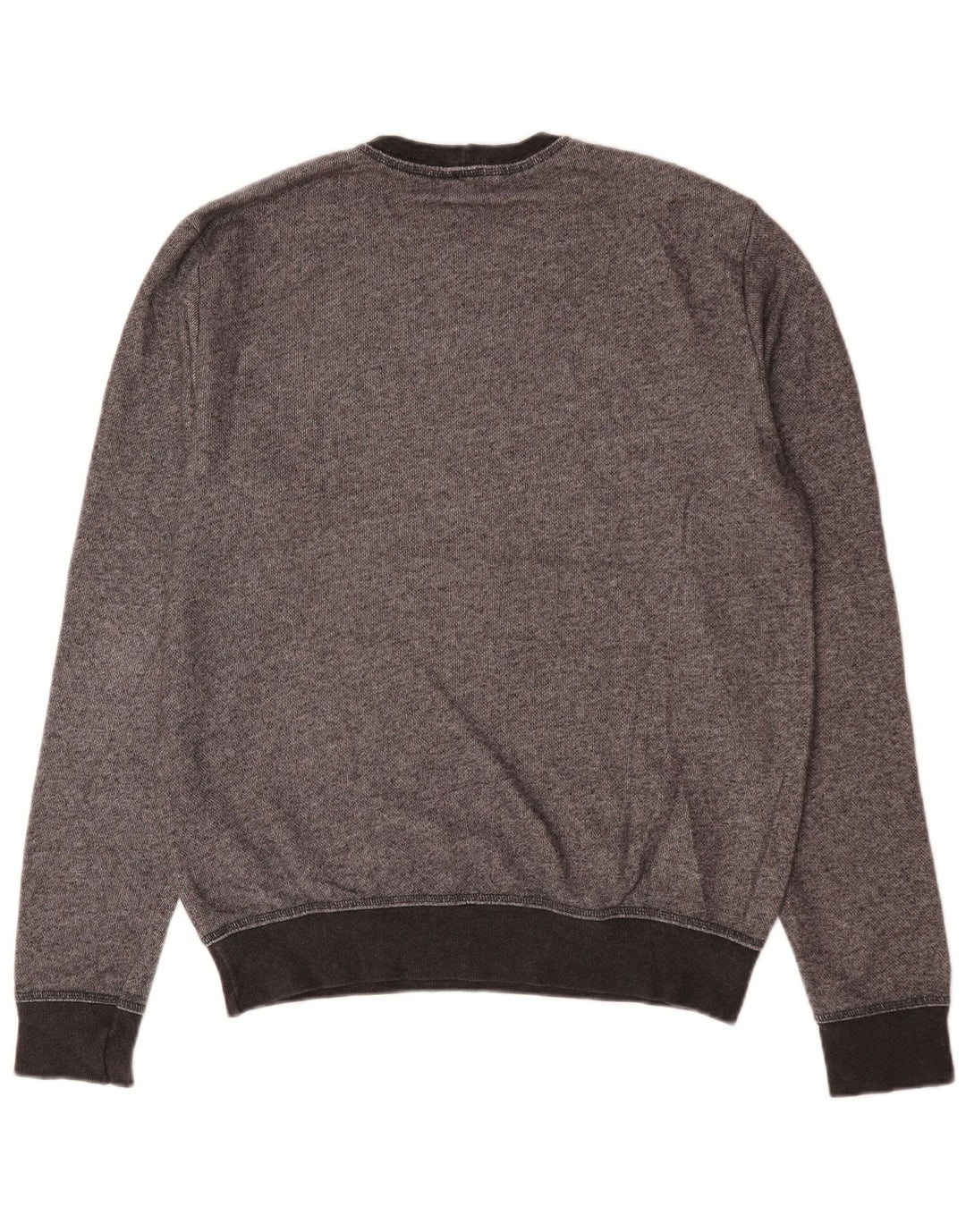 Benetton Herren-Sweatshirt mit Grafik, 2XL, grau meliert, Baumwolle