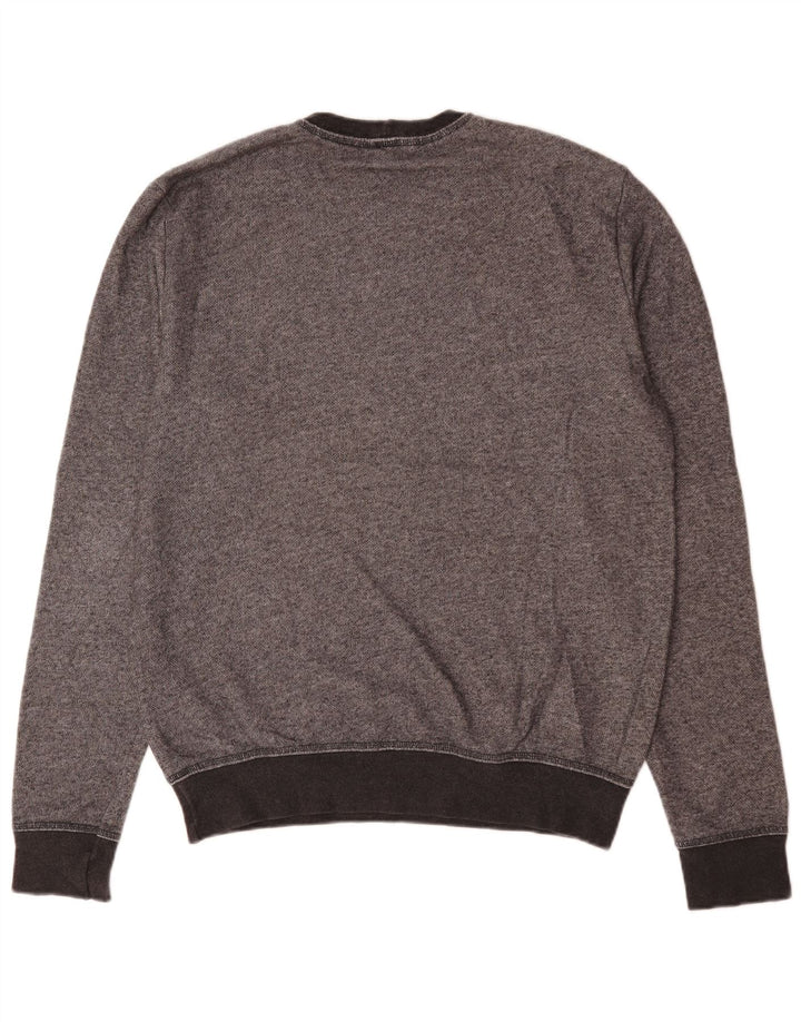 Benetton Herren-Sweatshirt mit Grafik, 2XL, grau meliert, Baumwolle