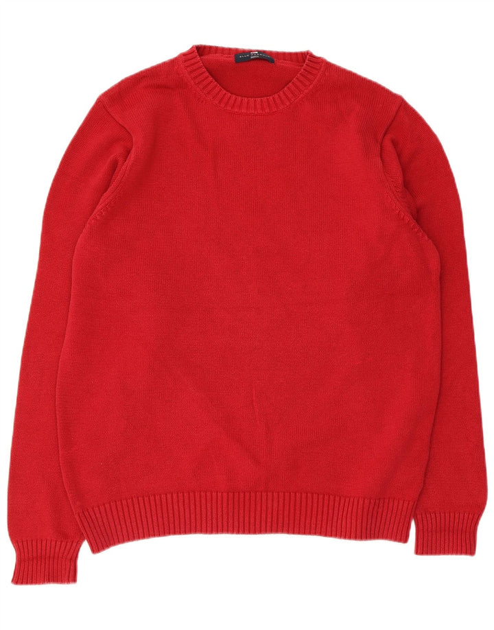 Marks & Spencer Herren-Pullover mit Rundhalsausschnitt, UK 38/40, Mittelrot