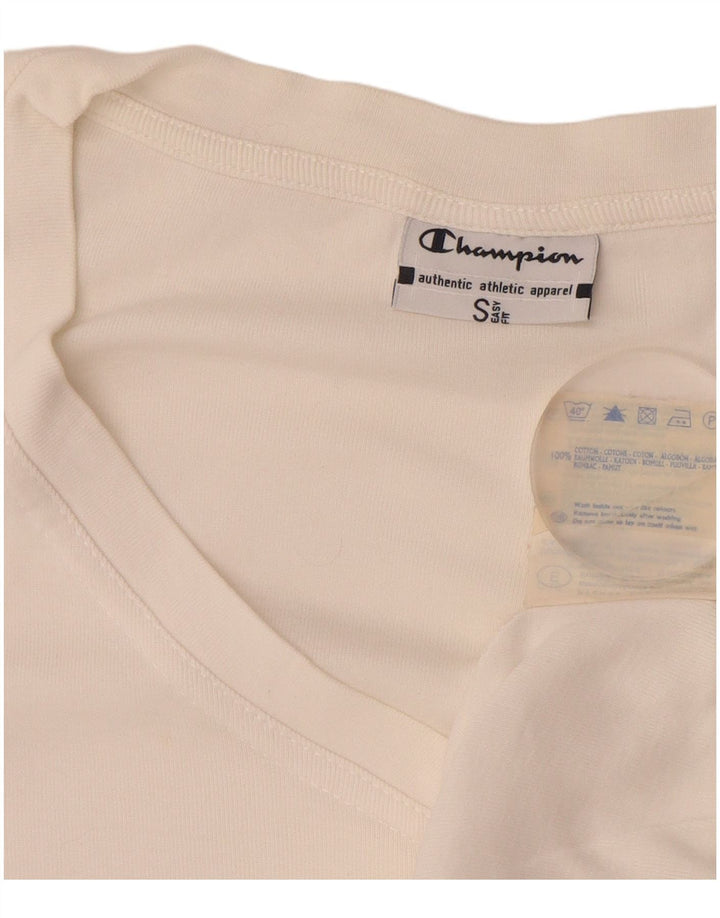 CHAMPION Damen Easy Fit Weste Top UK 10 Small Weiße Baumwolle