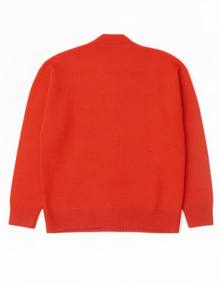 Zara Herren-Pullover mit Rundhalsausschnitt, mittelorange
