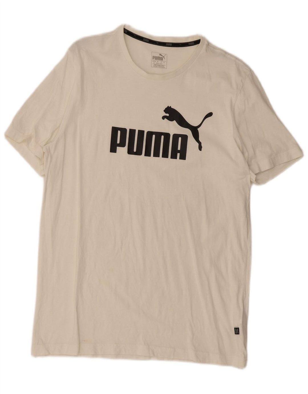 Puma Herren-T-Shirt mit Grafik, groß, aus weißer Baumwolle