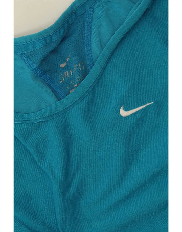 Nike Damen Dri Fit T-Shirt Top UK 10 Small Blau Polyester