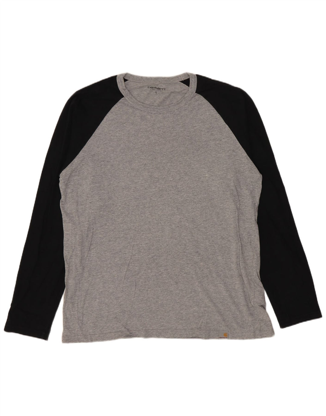 Carhartt Herren-Oberteil, langärmelig, groß, graue Farbblock-Baumwolle