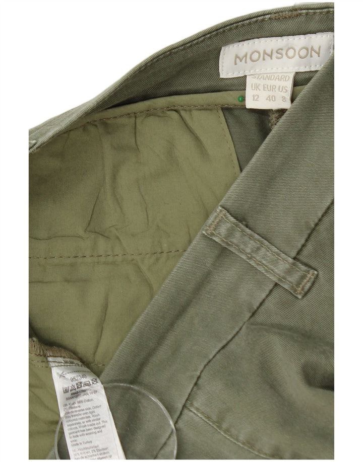 MONSOON Damen Standard Straight Chino Hose UK 12 Medium W32 L28 Khaki