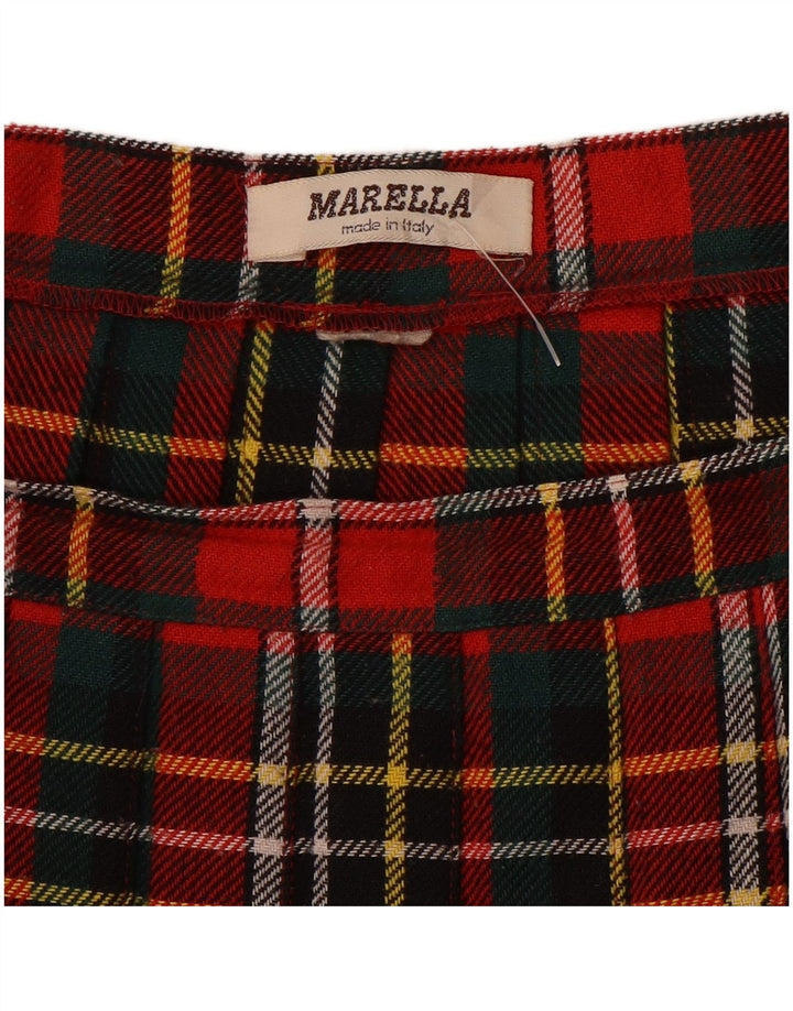 Marella Damen Wickelrock mit Falten, W30, mittelrot kariert