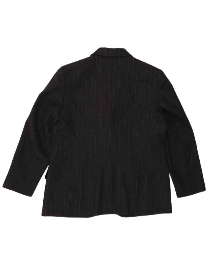 Gianfranco Ferre Damen 1-Knopf-Blazerjacke UK 18 XL Grauer Nadelstreifen