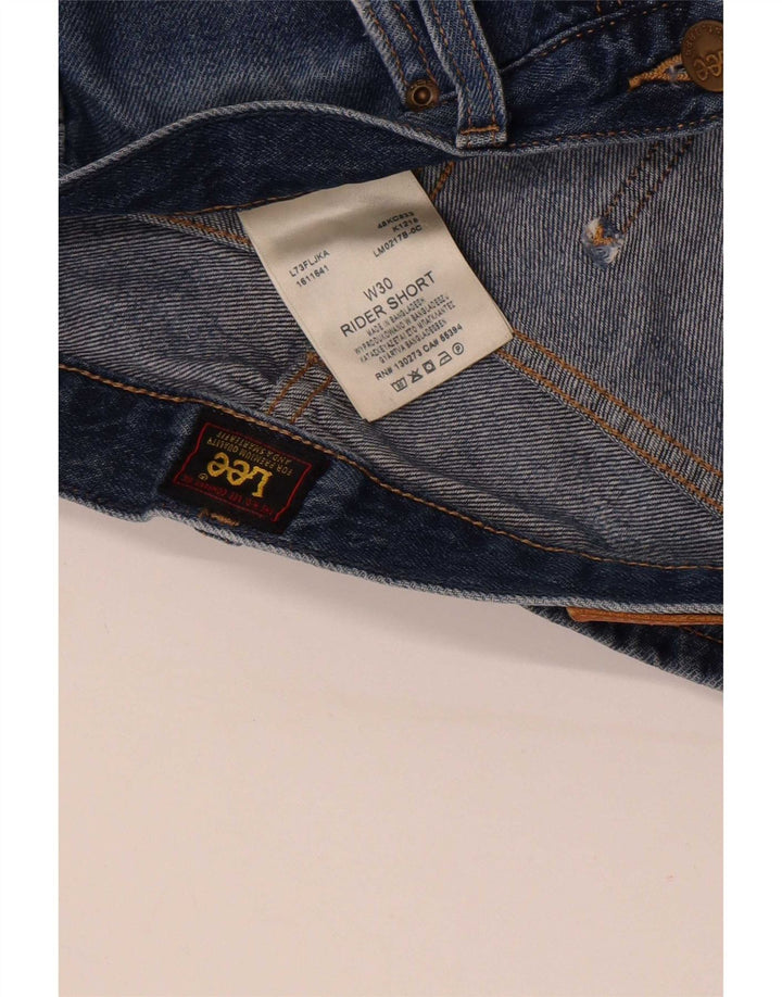 Lee Herren Rider Denim Shorts W30 Mittelblaue Baumwolle