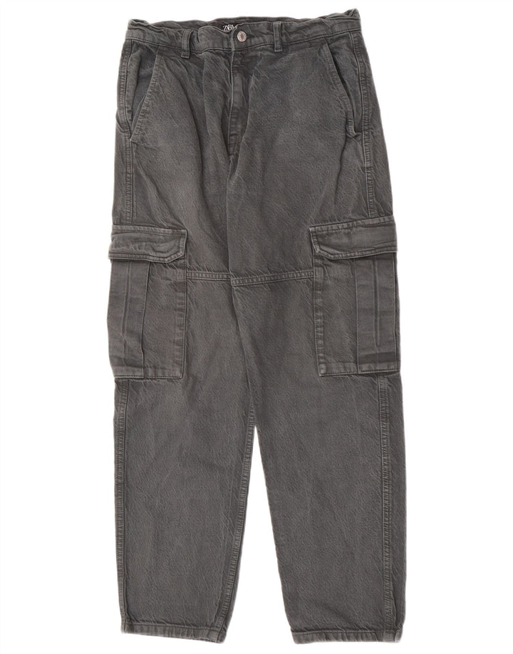 Zara Herren Cargo Loose Jeans EU 38 Small W30 L29 Grau
