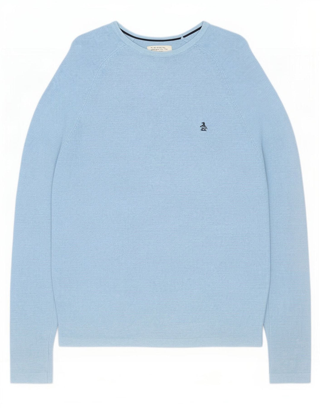 Penguin Herren-Pullover mit U-Boot-Ausschnitt, mittelblaue Baumwolle