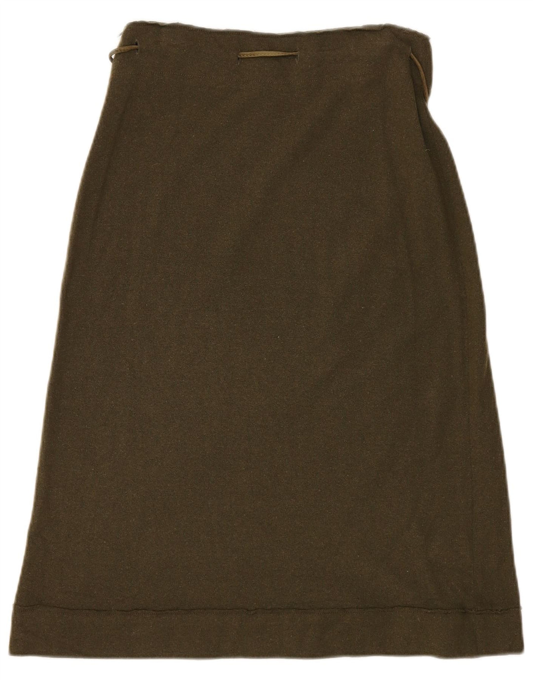 Stefanel Damen-Strickrock in A-Linie, EU 38, Mittel W28, Khaki, Wolle