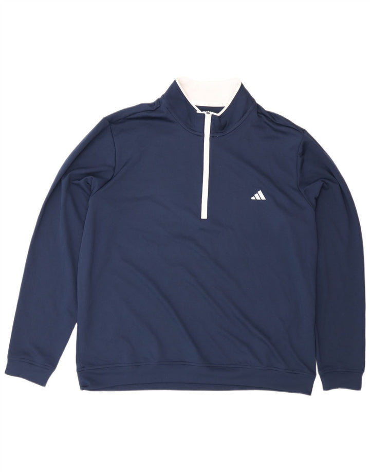 Adidas Herren-Sweatshirt mit Reißverschluss, XL, Marineblau, Polyester