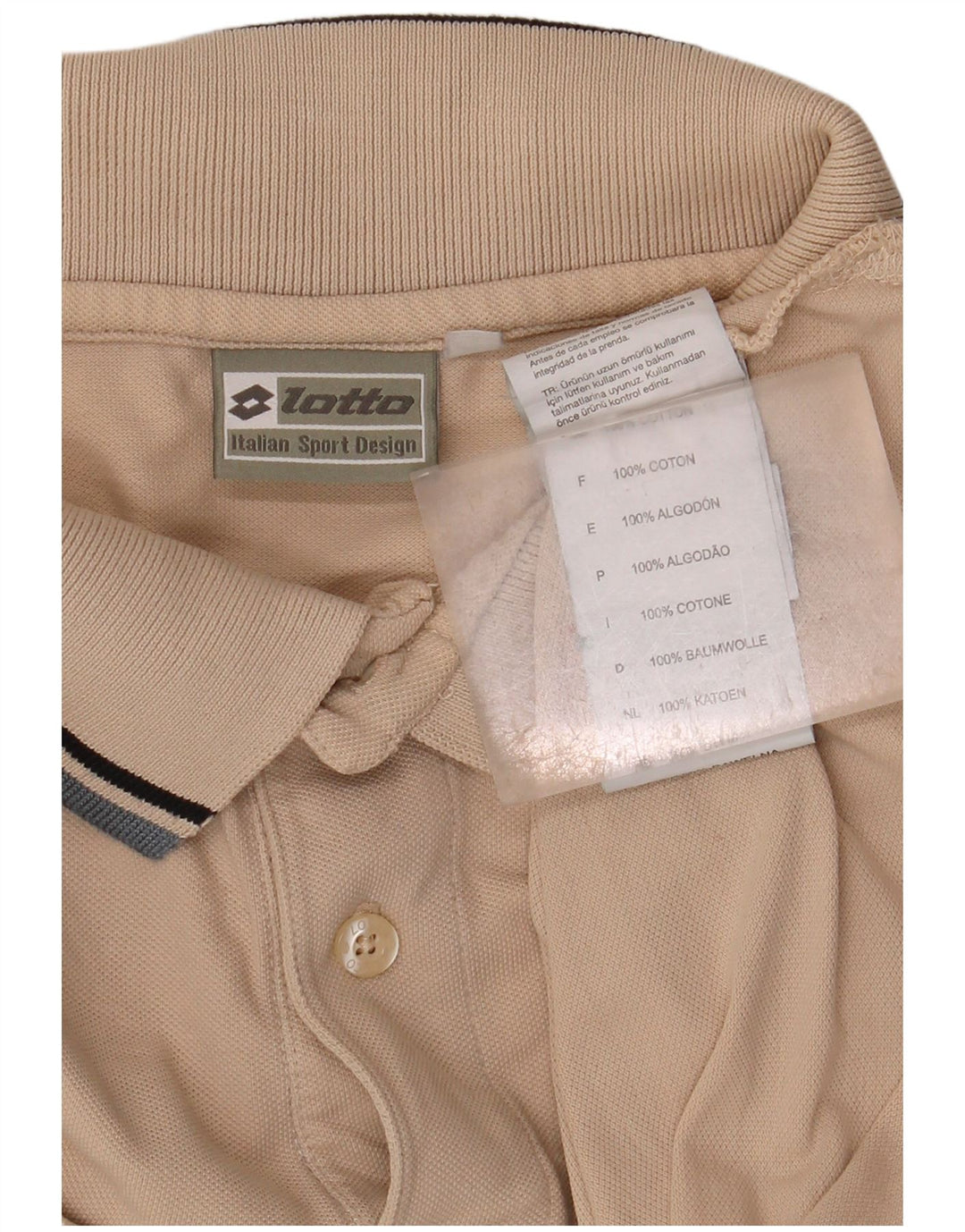 Lotto Herren-Poloshirt, groß, beige Baumwolle