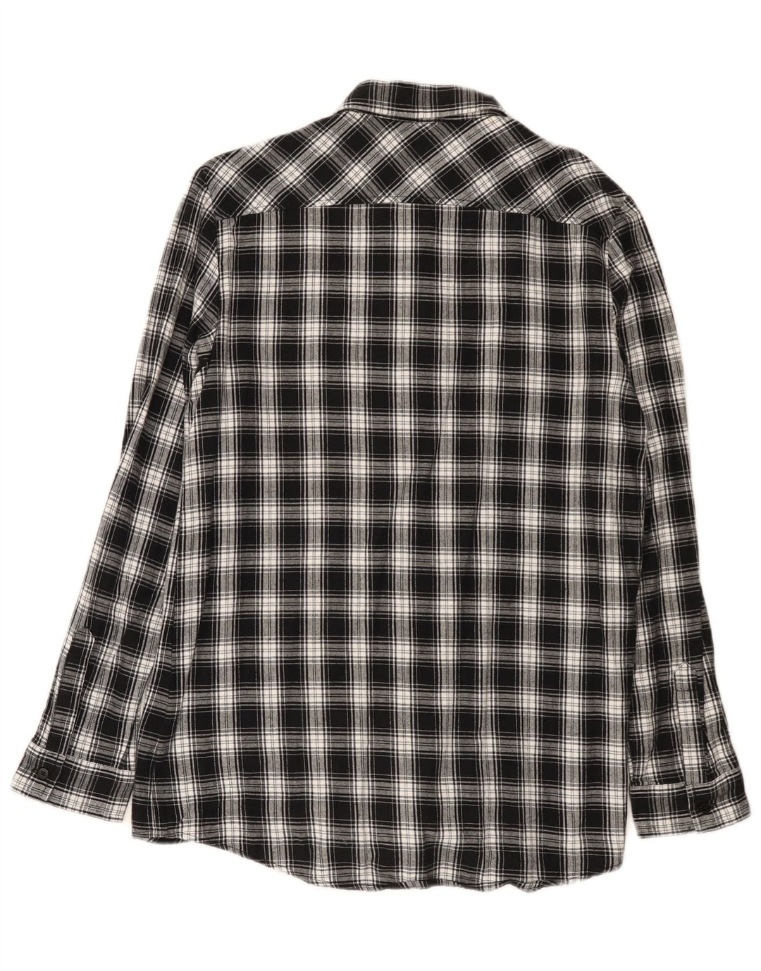 Carrera Damen Flanellhemd UK 14 Mittelschwarz karierte Baumwolle