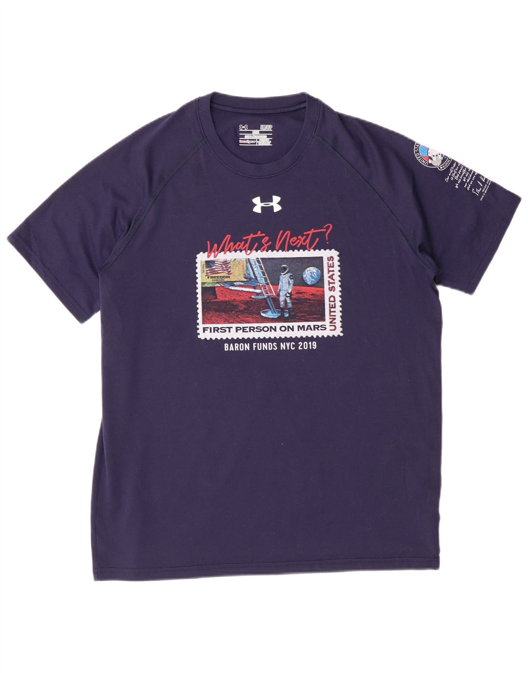 UNDER ARMOUR Herren lockeres Grafik-T-Shirt-Oberteil Small Navy Blue Polyester