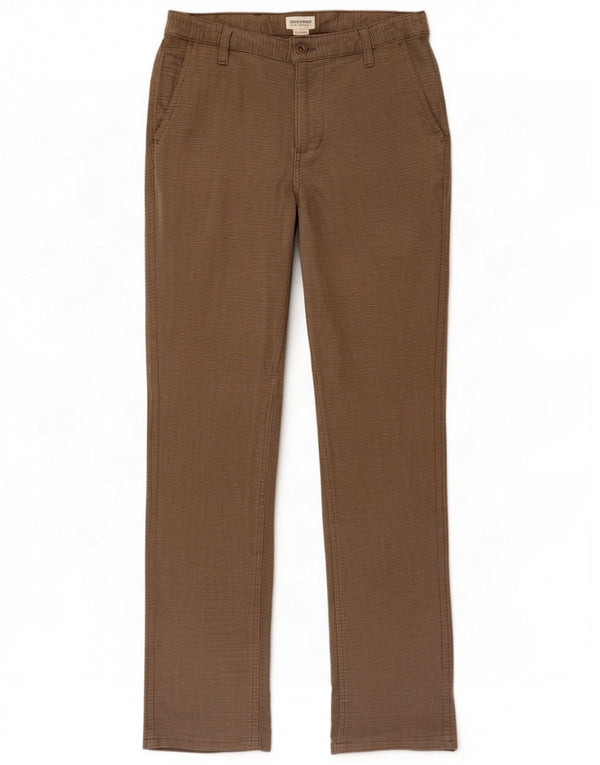 Dockers Herren Tapered Slim Chino Hose W32 L34 Braune Hahnentritt-Baumwolle