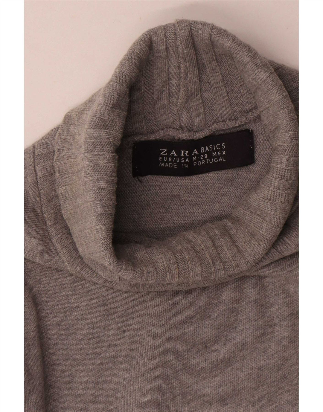 Zara Damen Langarm-Pulloverkleid mit Rollkragen, Gr. 12, Mittelgrau