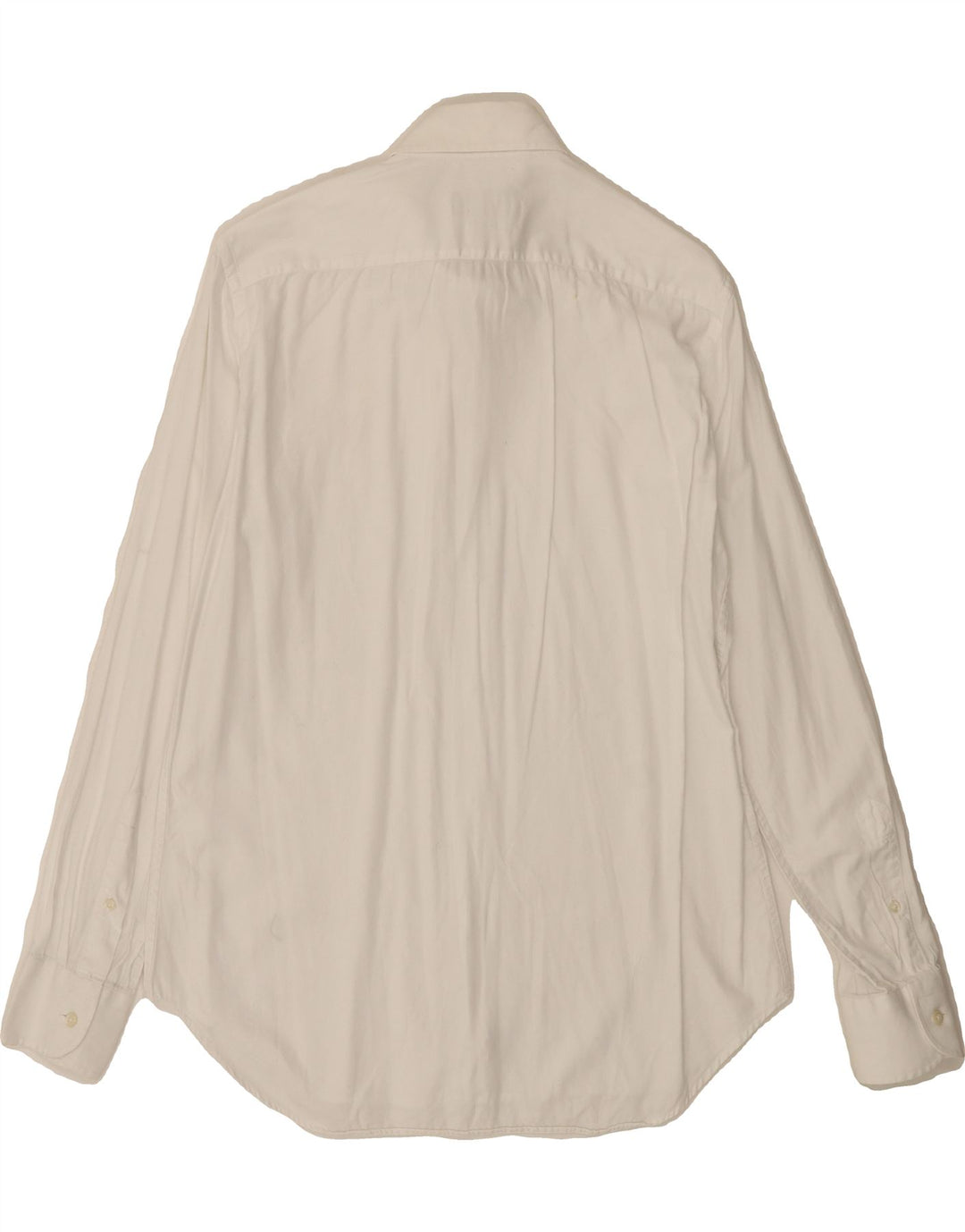 PIATTELLI Mens Shirt Size 40 15 1/2 Medium White Cotton Vintage Piattelli and Second-Hand Piattelli from Messina Hembry 