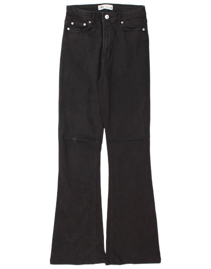 Zara Damen Schlagjeans EU 38 Small W28 L31 Graue Baumwolle