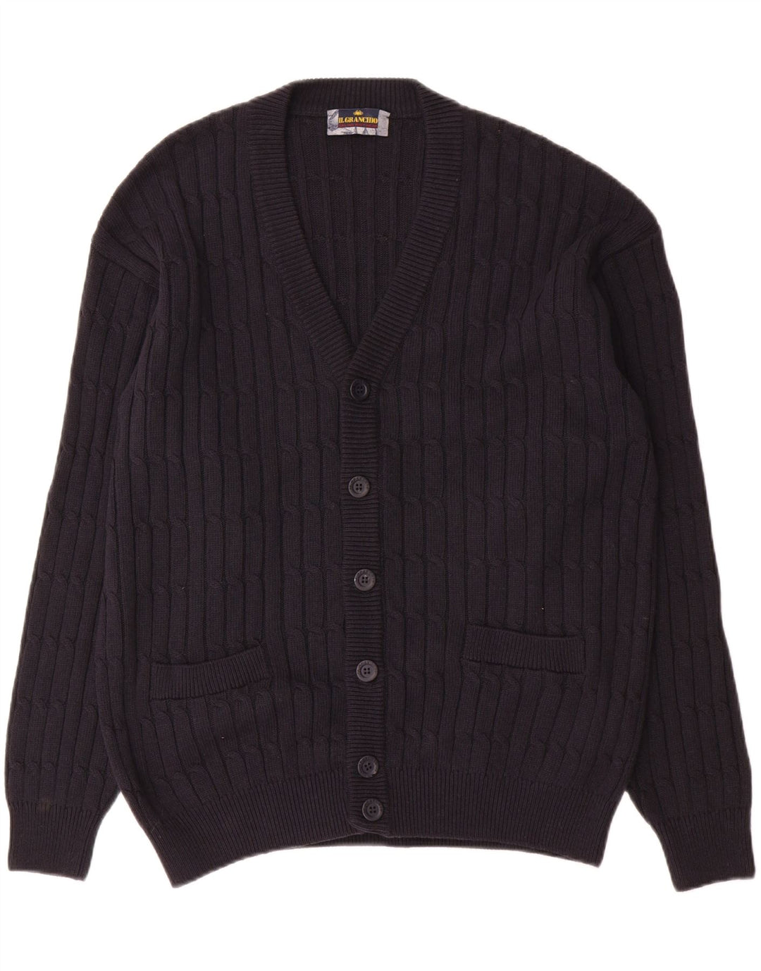 Il Granchio Herren-Strickjacke, groß, marineblau, Baumwolle