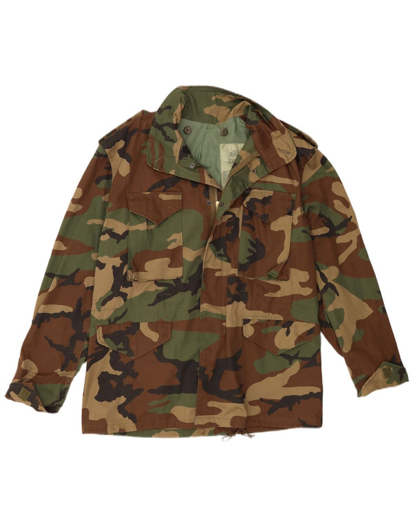 Vintage Herren Militärjacke UK 38 Medium Khaki Camouflage Polyester