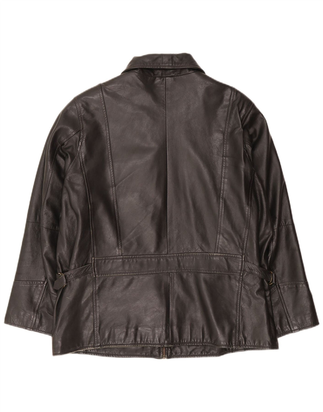 Vintage Damen Lederjacke UK 18 XL Schwarzes Leder