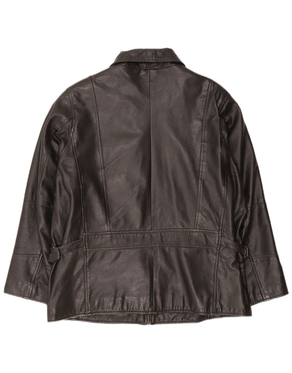Vintage Damen Lederjacke UK 18 XL Schwarzes Leder