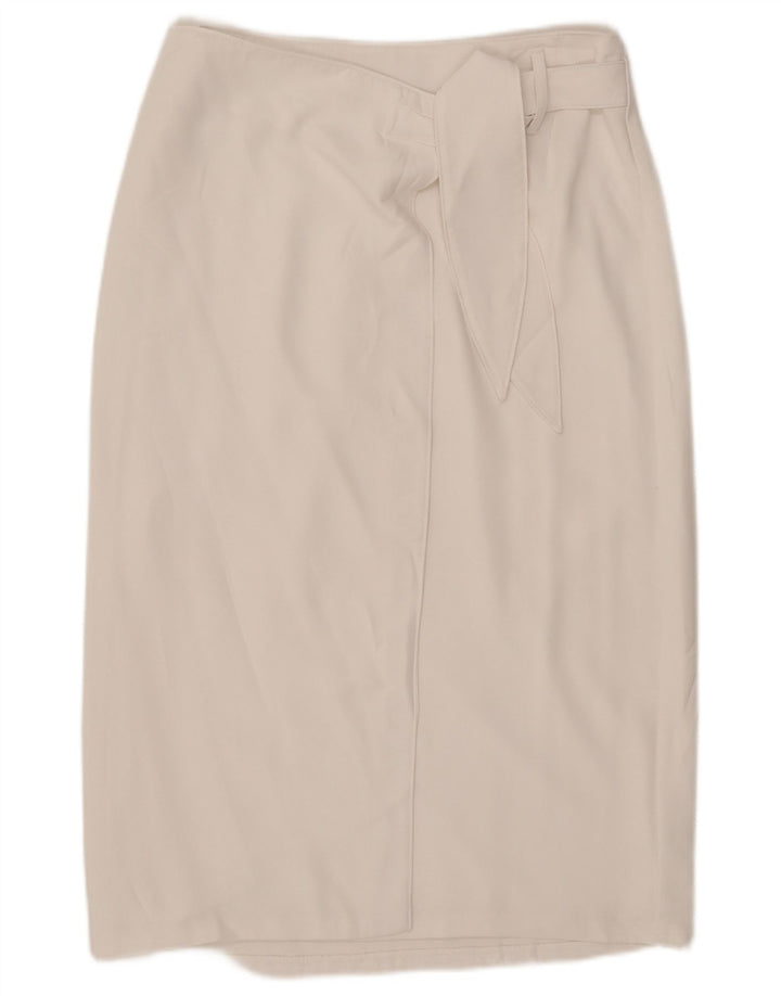 MARKS & SPENCER Gerader Damenrock UK 12 Medium W30 Weiß Polyester