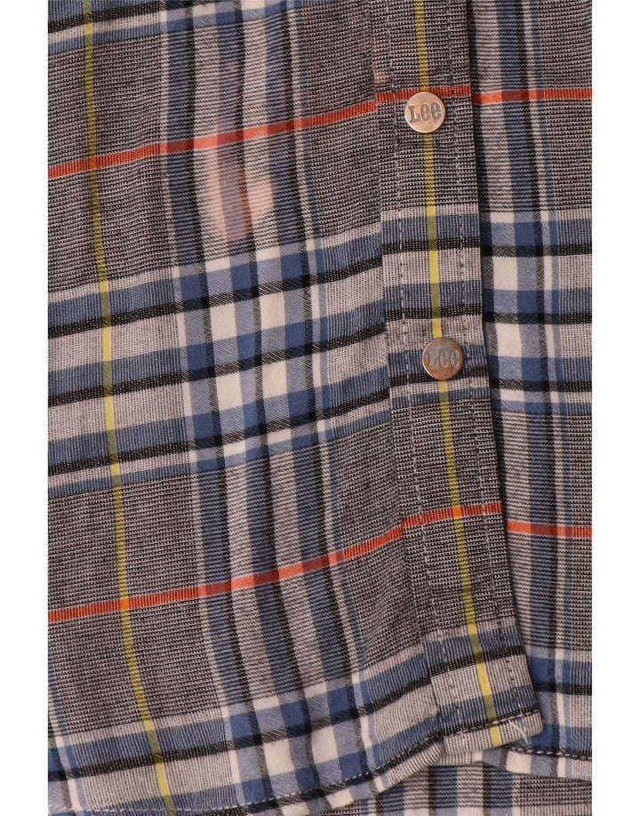 Lee Damen Flanellhemd UK 16 Large Grau karierte Viskose