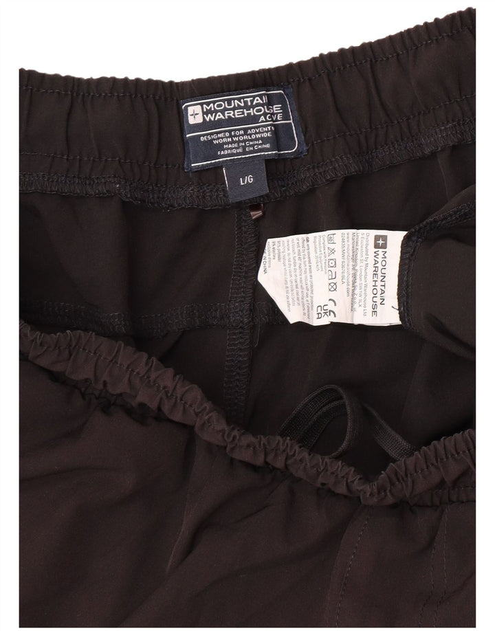Mountain Warehouse Herren-Sportshorts mit normaler Passform, großes, schwarzes Polyester
