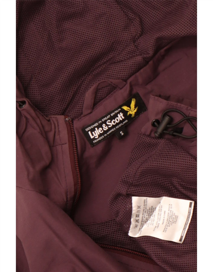 Lyle & Scott Herren-Regenjacke mit Kapuze, UK 36, Größe S, Burgunderrot, Baumwolle