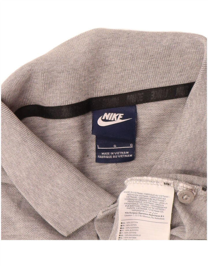 Nike Herren-Poloshirt, große graue Baumwolle