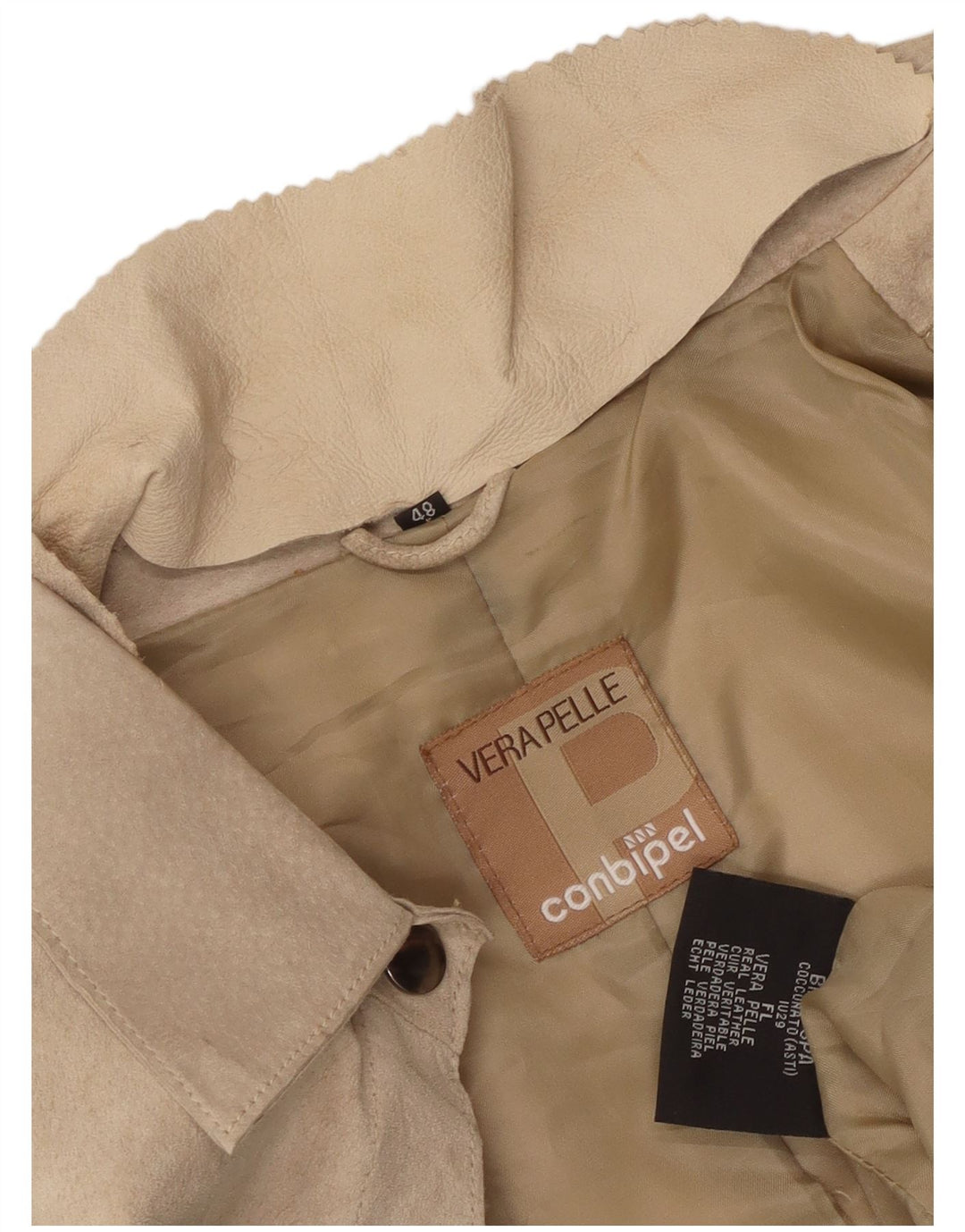 Conbipel Damen Wildlederjacke IT 48 XL Beige Leder