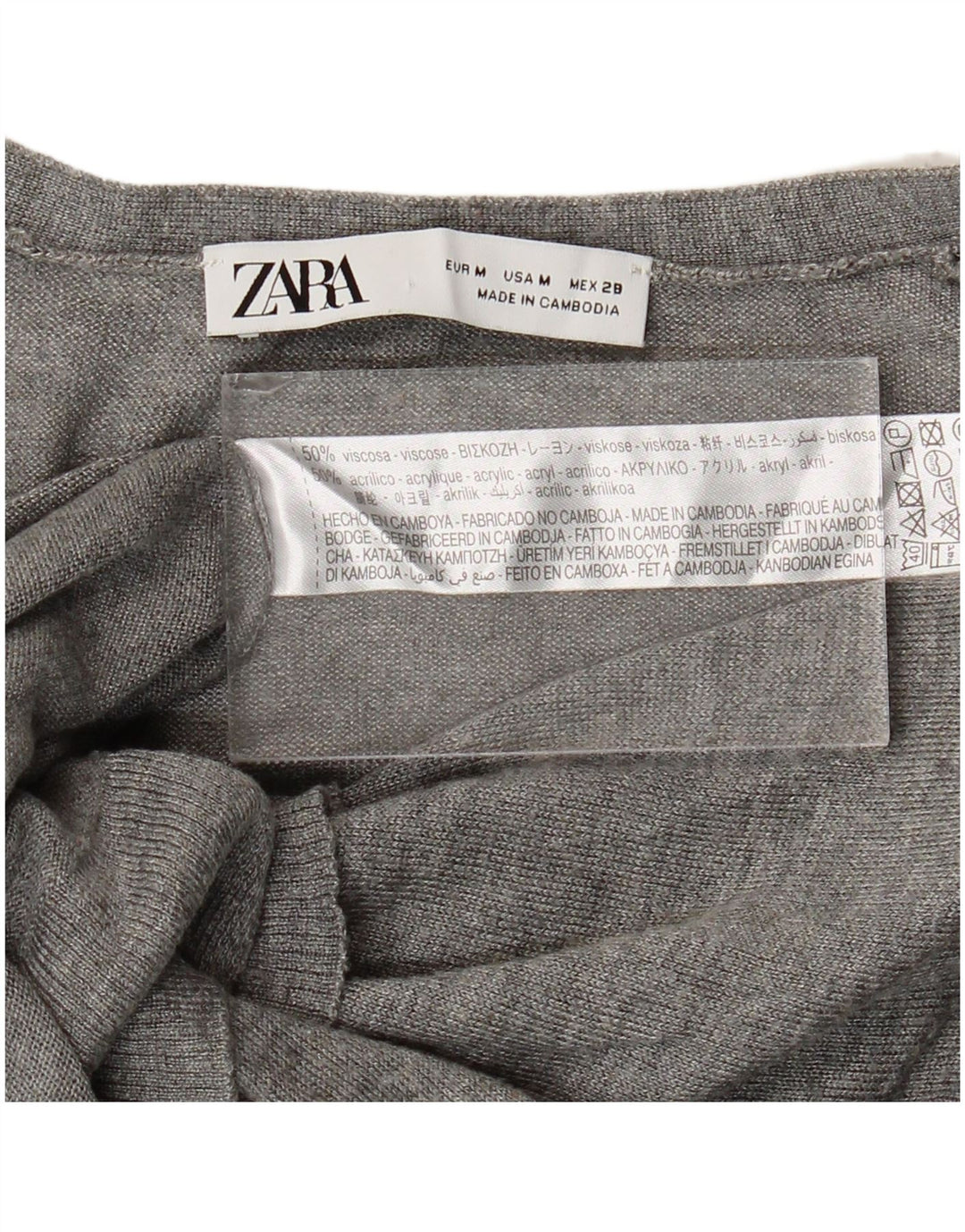 Zara Damen-Cardigan-Pullover UK 14 Mittelgraue Viskose