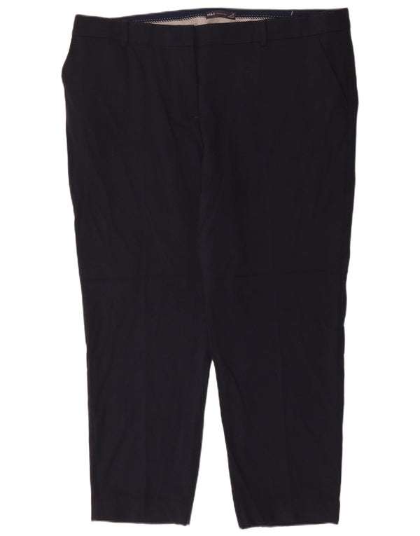 Marks & Spencer Damen Tapered Cropped-Hose UK 22 3XL W44 L28 Marineblau