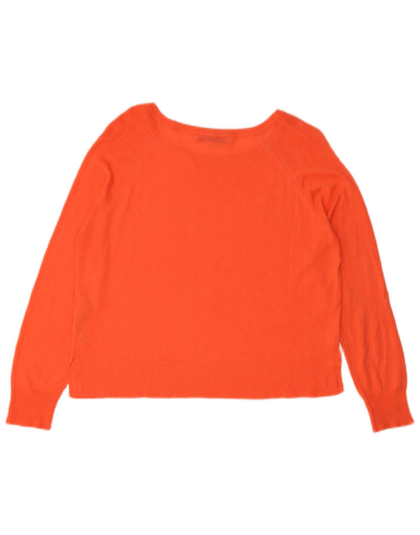 Übergroßer Damen-Pullover mit U-Boot-Ausschnitt von Zara, Gr. 10, Größe S, orangefarbene Viskose